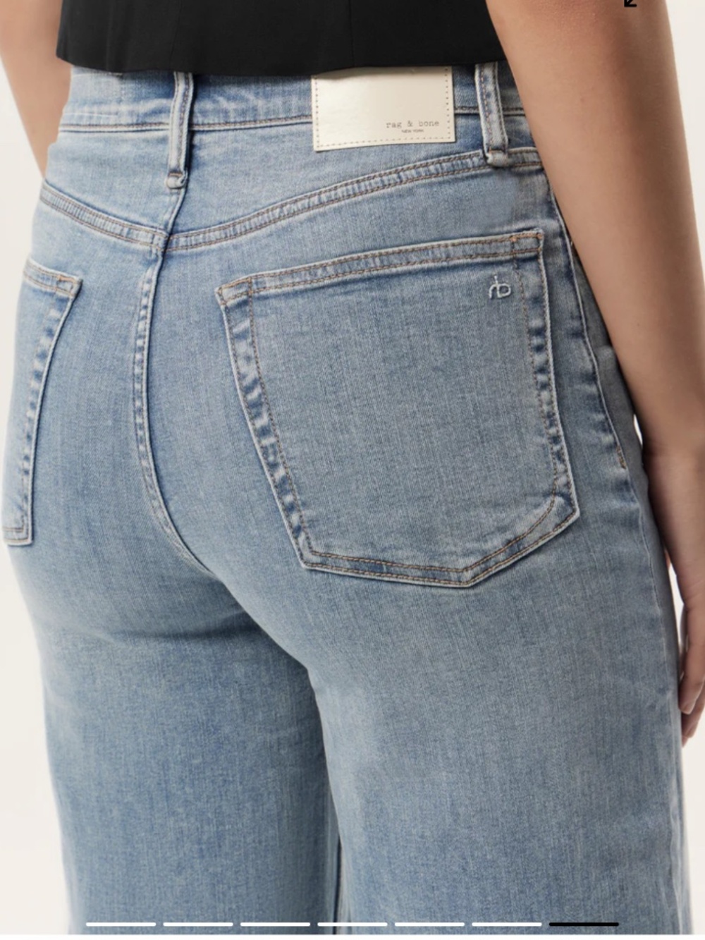 Rag & bone Sofie Ultra High Rise Wide-Leg Jean Whitney Denim - Picture 7 of 13